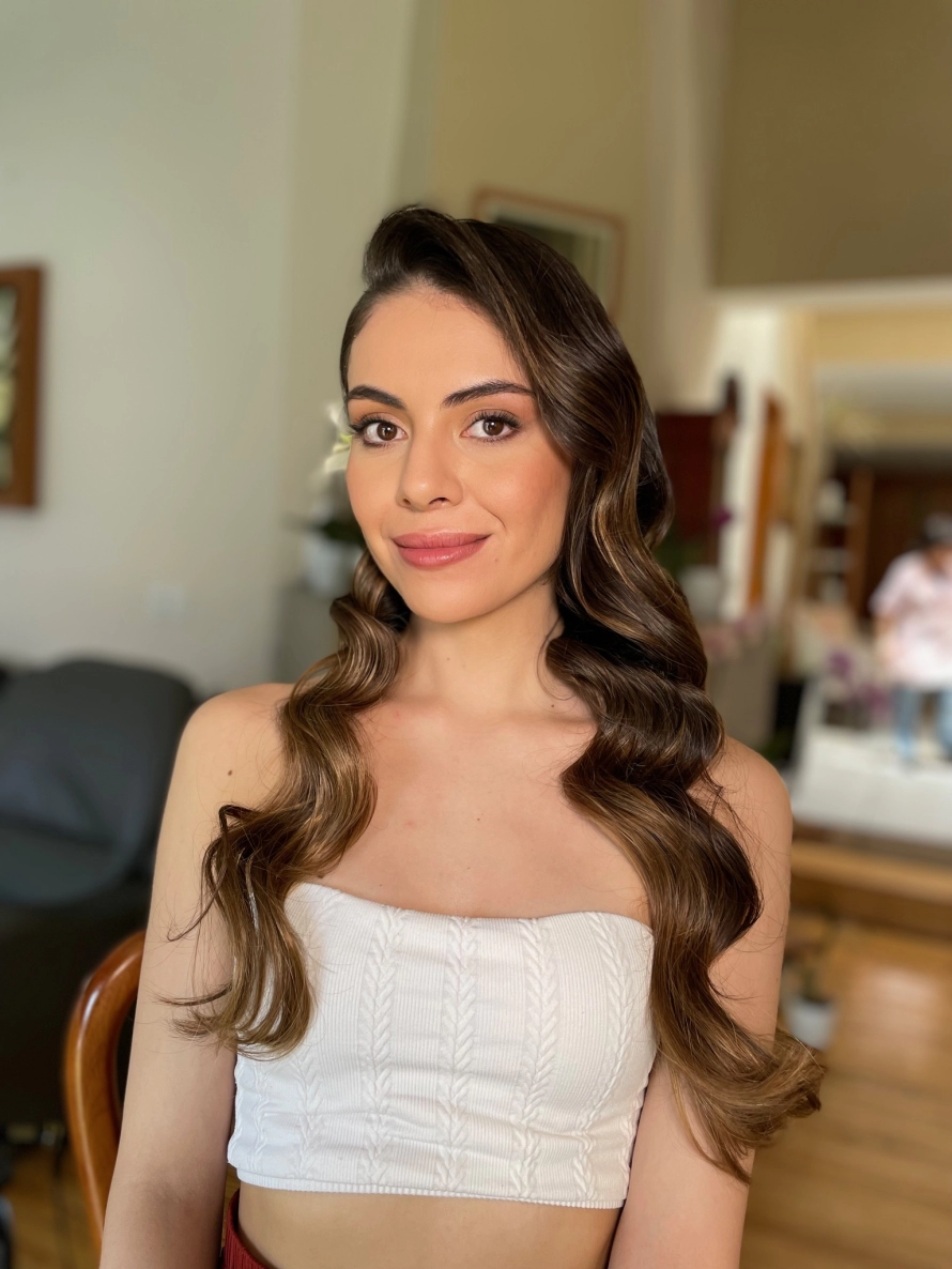 Rehearsal dinner hairstyle and makeup  